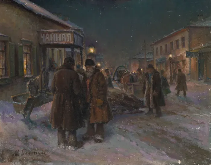 Framed Print : By the Tea House. Artist: Balunin, MiKhail Abramovich (1875-1939?) Framed Print : By the Tea House. Artist: Balunin, MiKhail Abramovich (1875-1939?)