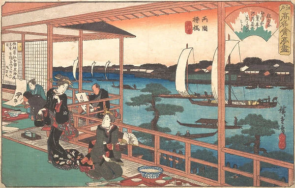 Tea-house at the Willow Bridge, ca. 1835-42. ca. 1835-42. Creator: Ando Hiroshige