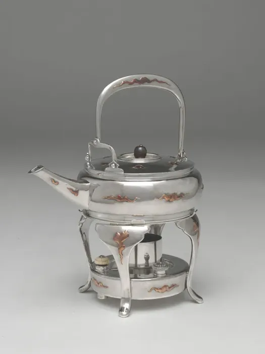 Framed Print : Tea kettle, 1877, and stand, 1889. Creator: Tiffany & Co Framed Print : Tea kettle, 1877, and stand, 1889. Creator: Tiffany & Co