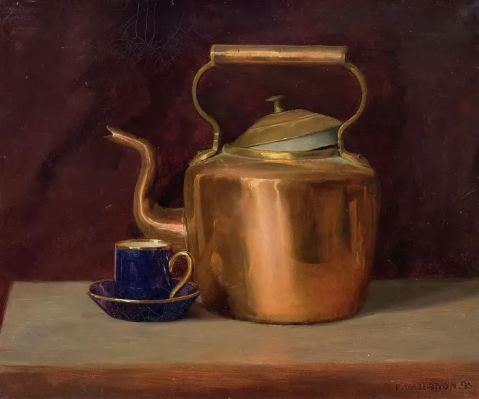 Framed Print : Tea Kettle, 1895. Creator: Vallotton, Felix Edouard (1865-1925) Framed Print : Tea Kettle, 1895. Creator: Vallotton, Felix Edouard (1865-1925)