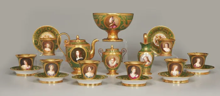 Framed Print : Tea Service Of Famous Women (Cabaret Des Femmes Célèbres), 1811-1812. Creator: Unknown Framed Print : Tea Service Of Famous Women (Cabaret Des Femmes Célèbres), 1811-1812. Creator: Unknown