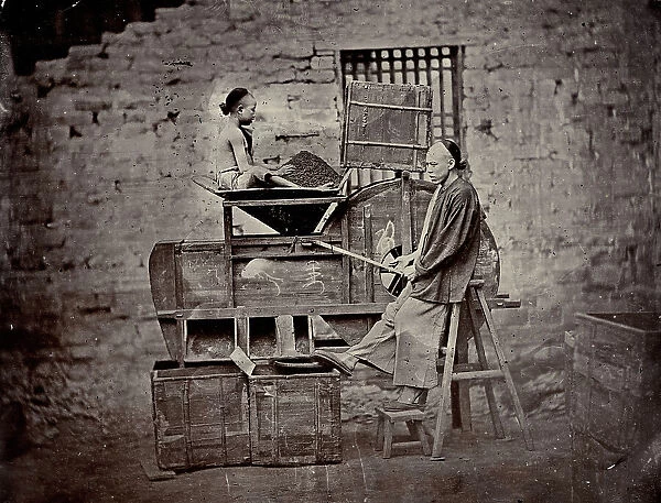 Tea sorting, end of 19th century. Creator: Nikolai Apollonovich Charushin