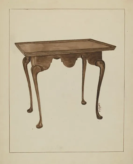 Framed Print : Tea Table, 1935 / 1942. Creator: Florence Neal Framed Print : Tea Table, 1935 / 1942. Creator: Florence Neal