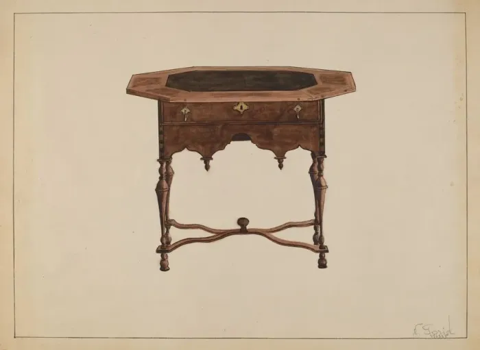 Framed Print : Tea Table, c. 1936. Creator: Nicholas Gorid Framed Print : Tea Table, c. 1936. Creator: Nicholas Gorid