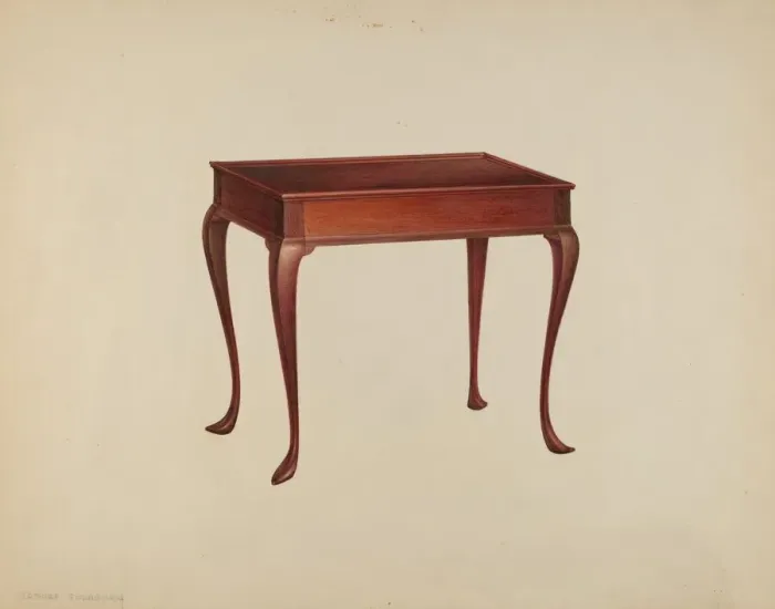 Framed Print : Tea Table, c. 1939. Creator: Isadore Goldberg Framed Print : Tea Table, c. 1939. Creator: Isadore Goldberg