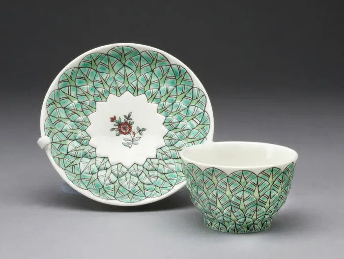 Framed Print : Teabowl and Saucer, Saint-Cloud, c. 1720. Creator: Saint-Cloud Porcelain Manufactory Framed Print : Teabowl and Saucer, Saint-Cloud, c. 1720. Creator: Saint-Cloud Porcelain Manufactory