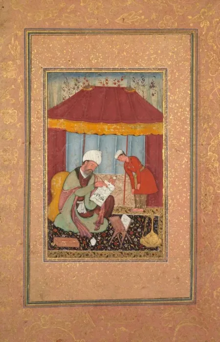 Framed Print : Teacher with his Pupil, c. 1595-1600. Creator: Unknown Framed Print : Teacher with his Pupil, c. 1595-1600. Creator: Unknown
