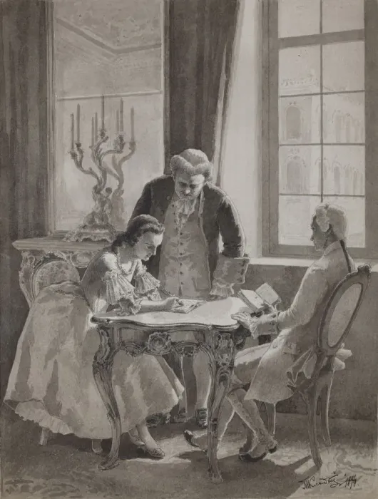 Framed Print : Teaching hour of Empress Catherine II Framed Print : Teaching hour of Empress Catherine II
