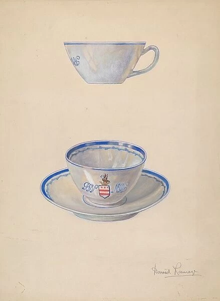 Teacup and Saucer, c. 1939. Creator: David Ramage