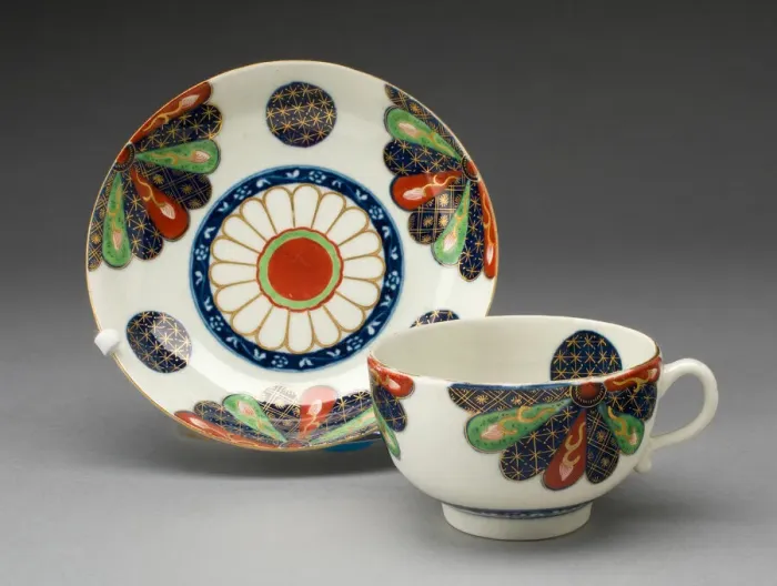 Framed Print : Teacup and Saucer, Worcester, c. 1770. Creator: Royal Worcester