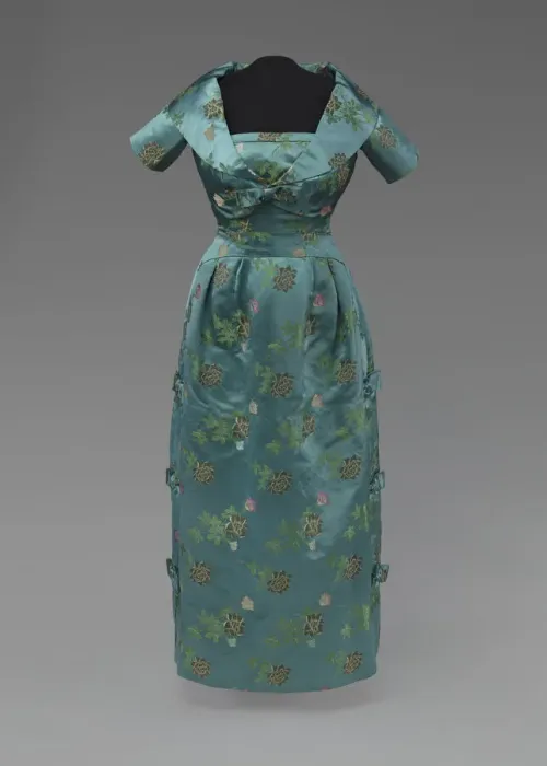 Framed Print : Teal blue dress and cropped jacket designed by Ann Lowe, 1950s. Creator: Unknown Framed Print : Teal blue dress and cropped jacket designed by Ann Lowe, 1950s. Creator: Unknown
