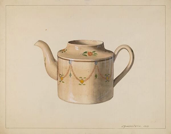 Teapot, 1937. Creator: J. Howard Iams
