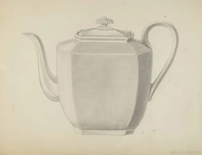 Framed Print : Teapot, c. 1937. Creator: Ludmilla Calderon Framed Print : Teapot, c. 1937. Creator: Ludmilla Calderon
