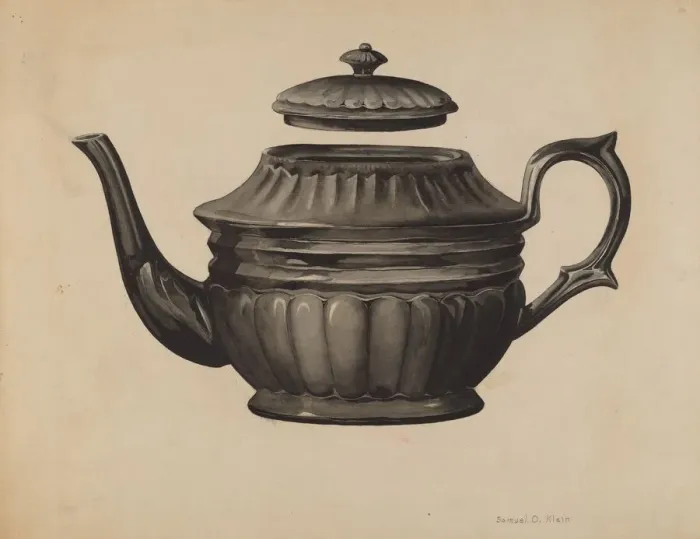 Framed Print : Teapot, c. 1937. Creator: Samuel O. Klein