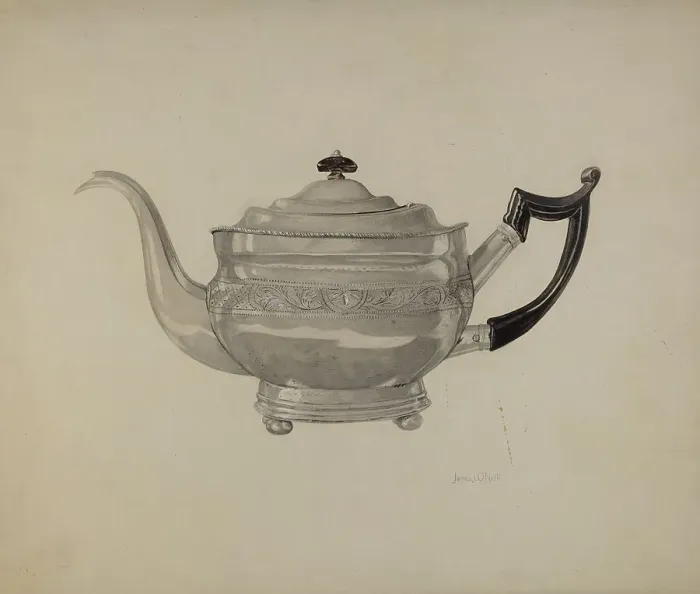 Framed Print : Teapot, c. 1938. Creator: J. J. Neill Framed Print : Teapot, c. 1938. Creator: J. J. Neill