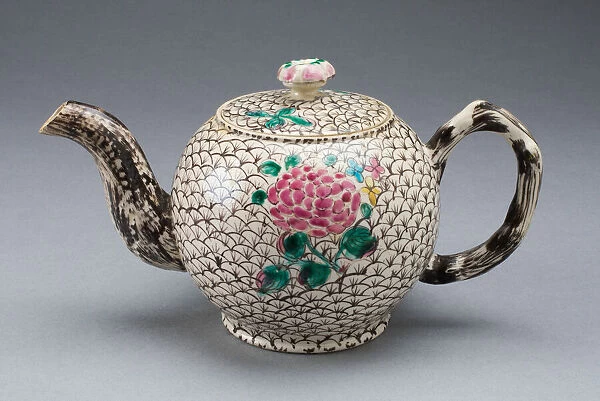 Teapot, Staffordshire, 1755  /  65. Creator: Staffordshire Potteries