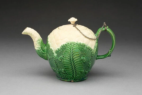 Teapot, Staffordshire, 1765  /  80. Creator: Staffordshire Potteries