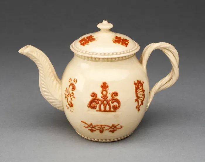 Framed Print : Teapot, Staffordshire, c. 1750. Creator: Staffordshire Potteries Framed Print : Teapot, Staffordshire, c. 1750. Creator: Staffordshire Potteries