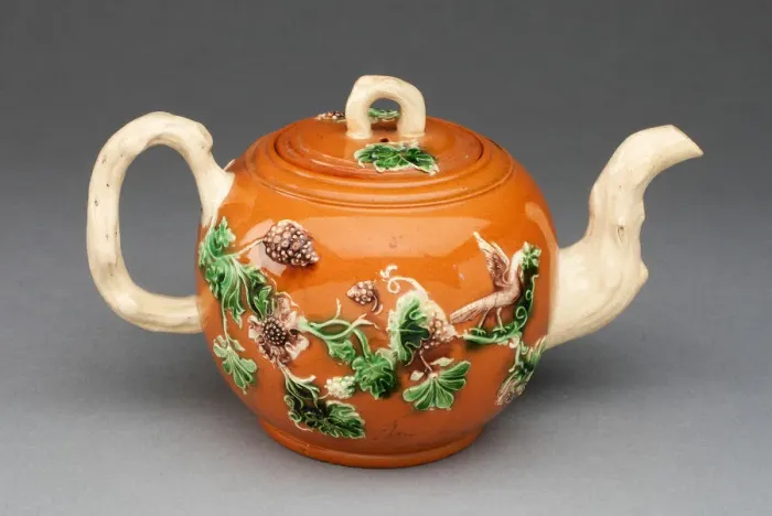 Framed Print : Teapot, Staffordshire, c. 1750. Creator: Staffordshire Potteries Framed Print : Teapot, Staffordshire, c. 1750. Creator: Staffordshire Potteries