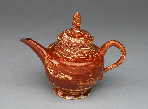 Teapot, Staffordshire, c. 1755. Creator: Staffordshire Potteries
