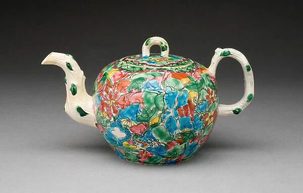Teapot, Staffordshire, c. 1760. Creator: Staffordshire Potteries