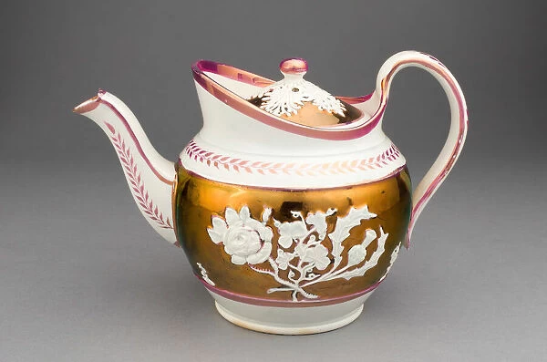 Teapot with Symbols of England, Ireland, and Scotland, Staffordshire, c. 1830