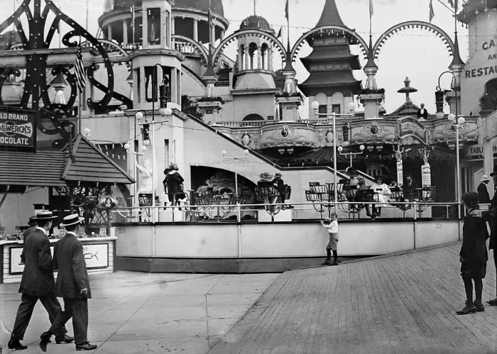 Framed Print : The Teaser, Coney Island in Luna Park, 1911. Creator: Bain News Service Framed Print : The Teaser, Coney Island in Luna Park, 1911. Creator: Bain News Service