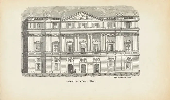 Framed Print : Teatro alla Scala in Milan, Mid of the 19th century. Creator: Renard, Edouard (1802-1857) Framed Print : Teatro alla Scala in Milan, Mid of the 19th century. Creator: Renard, Edouard (1802-1857)