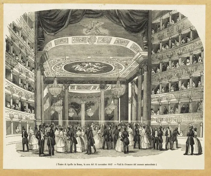 Framed Print : Teatro Apollo, Rome, on the evening of November 15, 1847 Framed Print : Teatro Apollo, Rome, on the evening of November 15, 1847