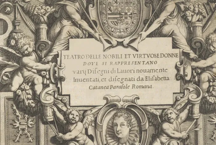 Framed Print : Teatro delle Nobili et Virtuose Donne... 1616. Creator: Isabella Catanea Parasole Framed Print : Teatro delle Nobili et Virtuose Donne... 1616. Creator: Isabella Catanea Parasole