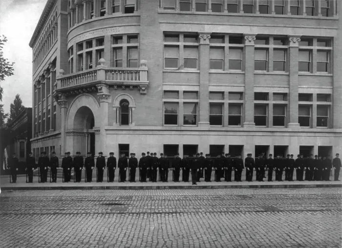 Framed Print : Tech Cadet Company, Washington, D.C. between 1890 and 1950. Creator: Frances Benjamin Johnston Framed Print : Tech Cadet Company, Washington, D.C. between 1890 and 1950. Creator: Frances Benjamin Johnston