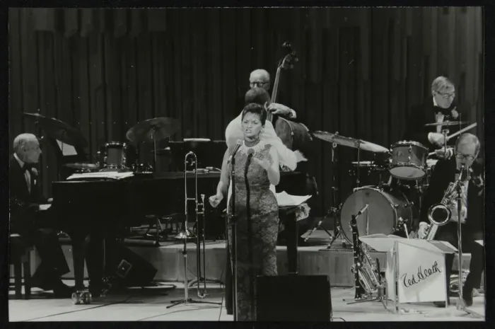 Framed Print : The Ted Heath Orchestra performing live, London, 1985. Artist: Denis Williams Framed Print : The Ted Heath Orchestra performing live, London, 1985. Artist: Denis Williams