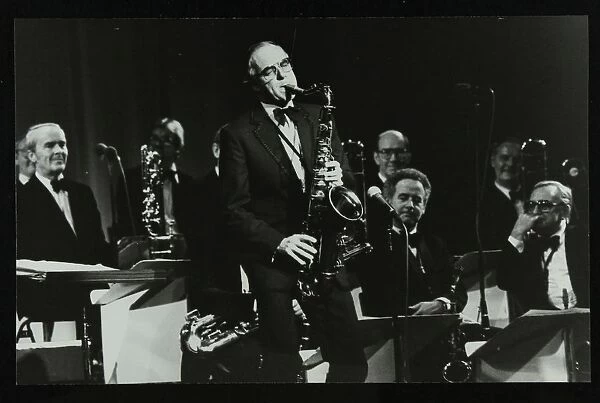 Ted Heath Orchestra saxophonist Tommy Whittle, Forum Theatre, Hatfield, Hertfordshire, 1983