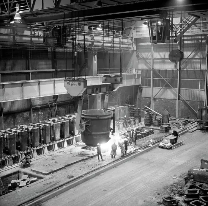 Framed Print : Teeming (pouring) molten iron, Park Gate Iron & Steel Co, Rotherham, South Yorkshire, 1964 Framed Print : Teeming (pouring) molten iron, Park Gate Iron & Steel Co, Rotherham, South Yorkshire, 1964