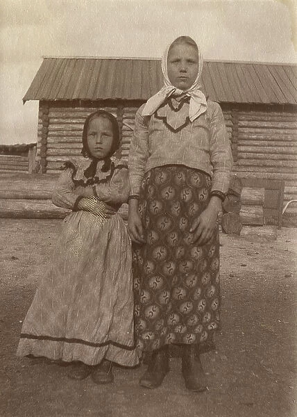 Teenage girls in festive dresses, 1912. Creator: Unknown