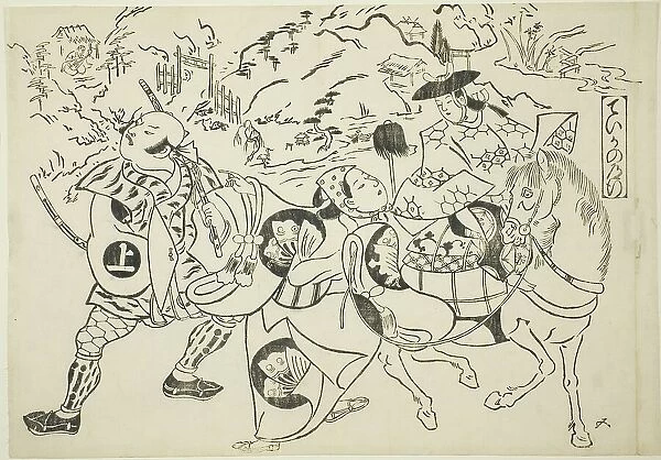 Teika's Journey (Taika no michiyuki), from the series 'Famous Scenes from Japanese... c. 1705 / 06. Creator: Okumura Masanobu. Teika's Journey (Taika no michiyuki), from the series 'Famous Scenes from Japanese... c. 1705 / 06