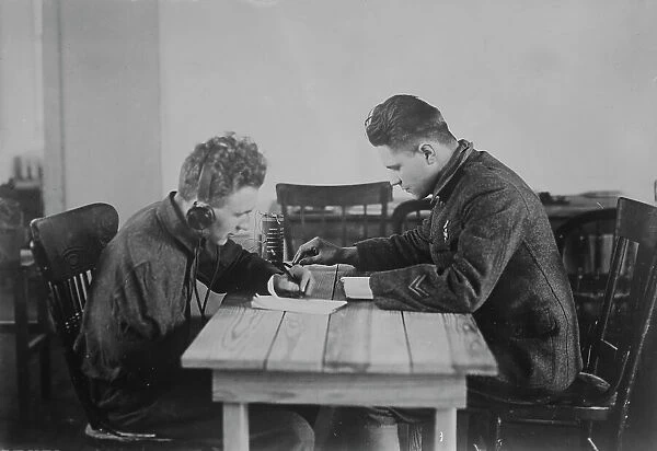Telegraph lesson - crippled soldiers, 06 Feb 1919. Creator: Bain News Service