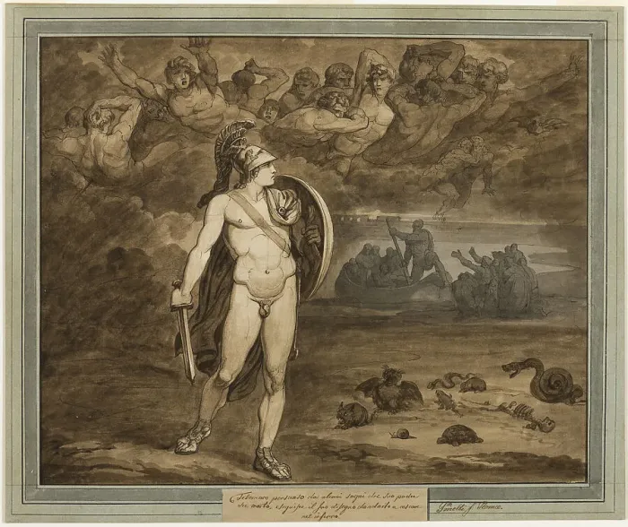 Framed Print : Telemachus, Believing that His Father, Ulysses, Is Dead, Searches for Him in the... 1808. Creator: Bartolomeo Pinelli Framed Print : Telemachus, Believing that His Father, Ulysses, Is Dead, Searches for Him in the... 1808. Creator: Bartolomeo Pinelli