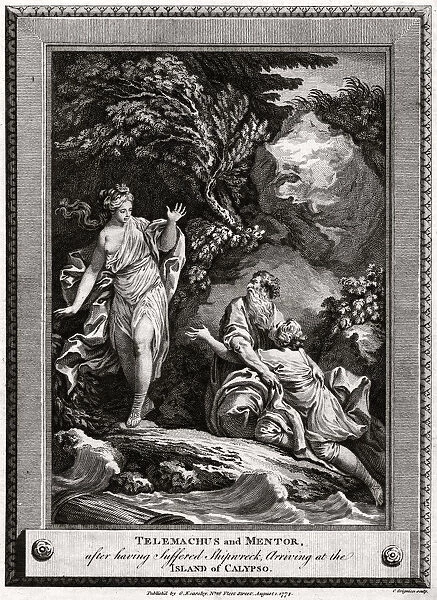 Telemachus and Mentor, after having suffered a shipwreck, arrive at the Island of Calypso, 1774. Artist: Charles Grignion