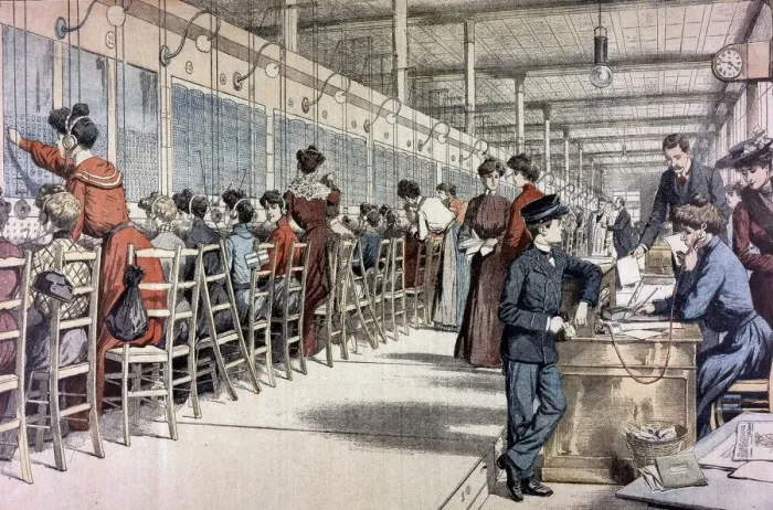 Framed Print : Telephone Exchange, Paris, 1904 Framed Print : Telephone Exchange, Paris, 1904