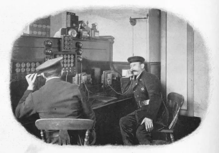 Framed Print : At the telephone, London Fire Brigade, c1900 (1901) Framed Print : At the telephone, London Fire Brigade, c1900 (1901)