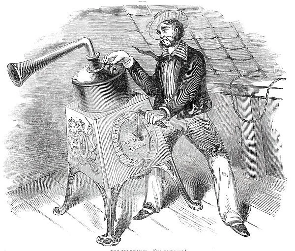 The Telephone; a telegraphic alarum, 1844. Creator: Unknown