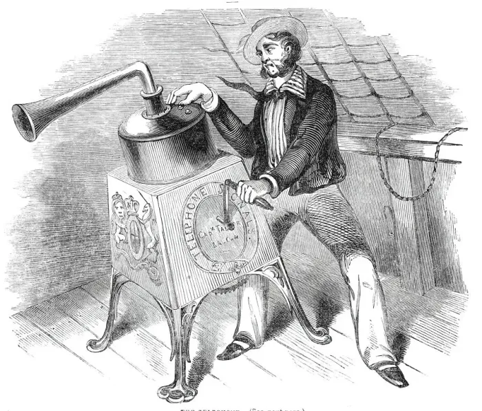 Framed Print : The Telephone; a telegraphic alarum, 1844. Creator: Unknown Framed Print : The Telephone; a telegraphic alarum, 1844. Creator: Unknown