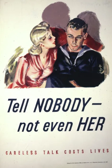 Framed Print : Tell Nobody - Not Even Her, British poster, World War II, c1939-c1945. Creator: Unknown. Tell Nobody - Not Even Her, British poster, World War II, c1939-c1945 Framed Print : Tell Nobody - Not Even Her, British poster, World War II, c1939-c1945. Creator: Unknown. Tell Nobody - Not Even Her, British poster, World War II, c1939-c1945