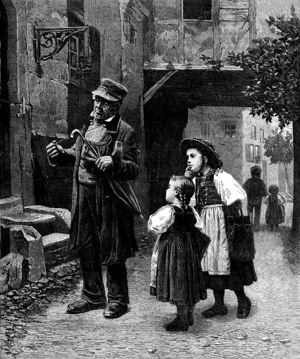 Framed Print : Please Tell Us The Time!, by F. Sonderland, 1871. Creator: Unknown Framed Print : Please Tell Us The Time!, by F. Sonderland, 1871. Creator: Unknown