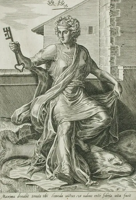 Framed Print : Temperance, 1560. Creator: Cornelis Cort Framed Print : Temperance, 1560. Creator: Cornelis Cort