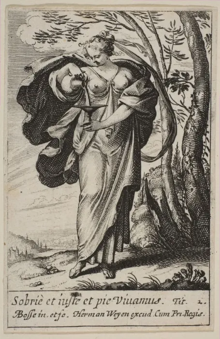 Framed Print : Temperance, 1636. Creator: Abraham Bosse Framed Print : Temperance, 1636. Creator: Abraham Bosse