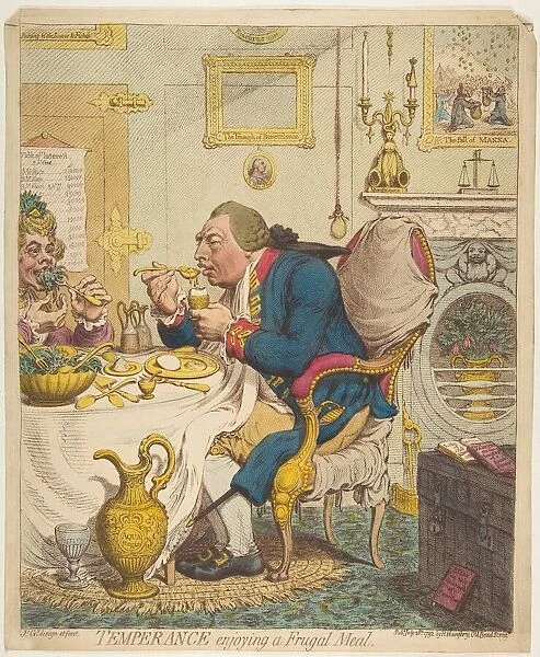 Temperance Enjoying a Frugal Meal, July 28, 1792. Creator: James Gillray