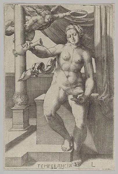 Temperance, from the series The Virtues, 1530. Creator: Lucas van Leyden