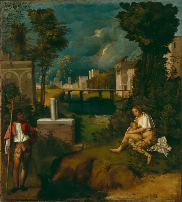 Framed Print : The Tempest, c. 1508. Artist: Giorgione (1476-1510) Framed Print : The Tempest, c. 1508. Artist: Giorgione (1476-1510)